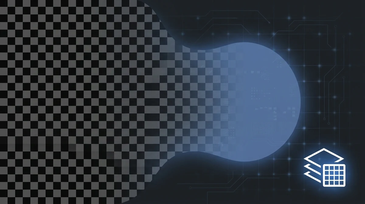 A generated object with a genuinely transparent checkerboard background, no cut-out edge