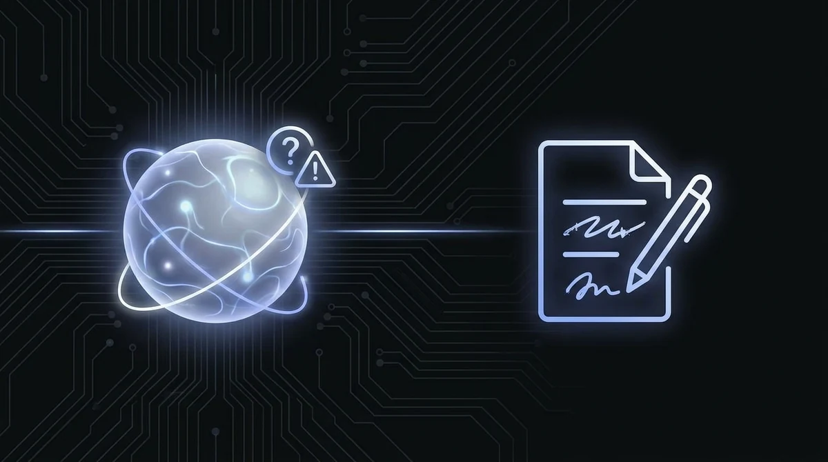 A memory layer being switched off, with a hand-written instruction file taking its place